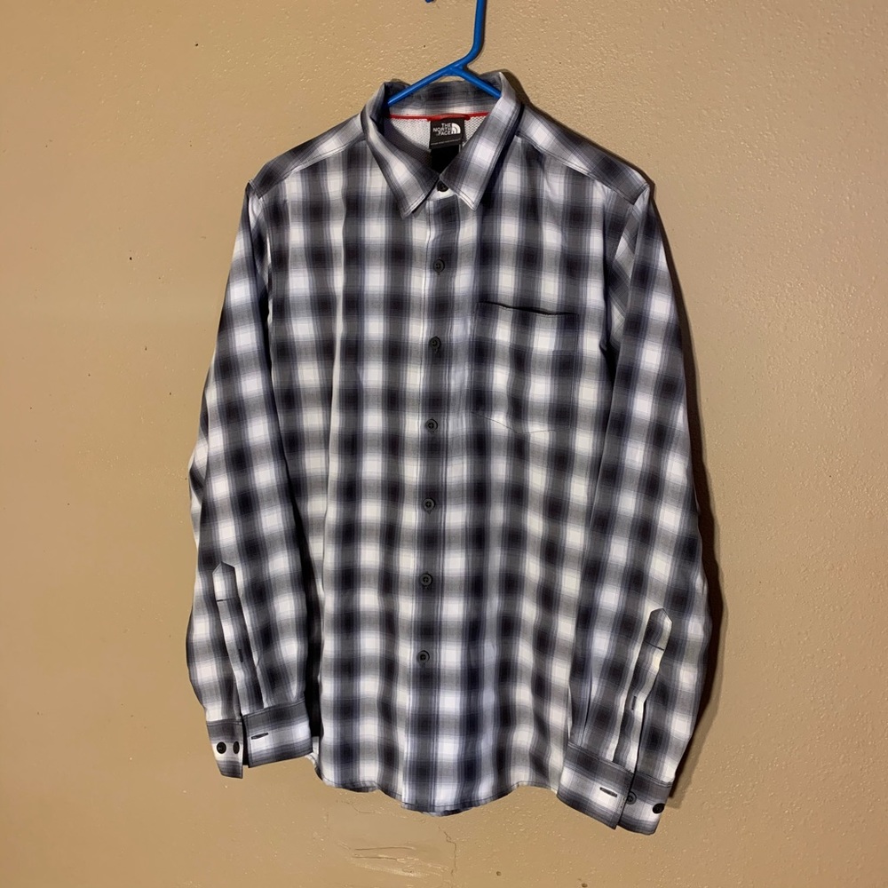 The north face vented plaid button down shirt